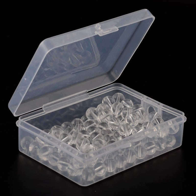 Cmidy Natural Stone Beads 100pcs 8mm White Clear Crystal Quartz Round Stone Beading Loose Gemstone Hole 1mm DIY Smooth Beads for Bracelet Necklace Earrings Jewelry Making (Clear Crystal Quartz White, 8mm) - Image 2